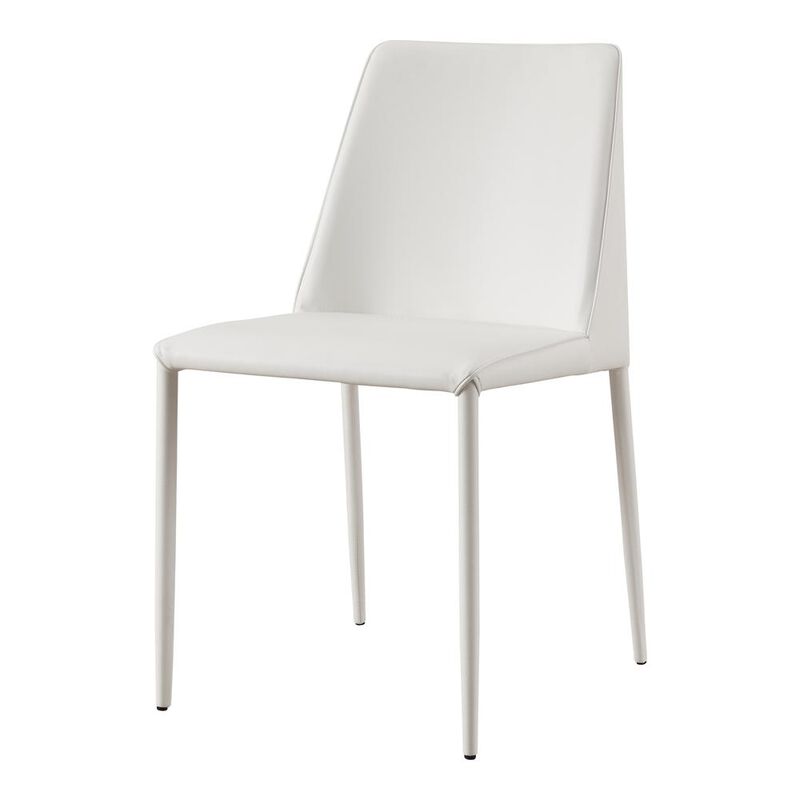 Moe's Home Collection NORA PU DINING CHAIR WHITE-SET OF TWO