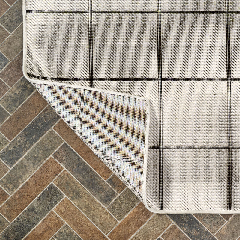Grid Modern Squares Indoor/Outdoor Area Rug