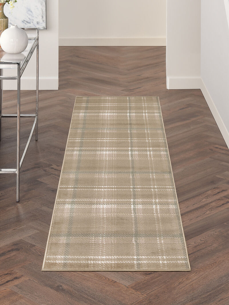 Grafix GRF03 Taupe 2'3" x 7'6" Rug image number 1