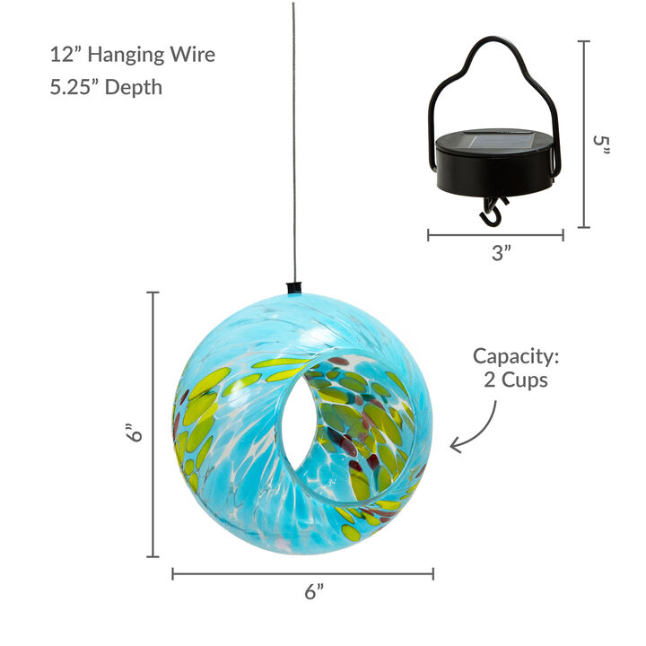 Glass Fly-Through Bird Feeder Solar