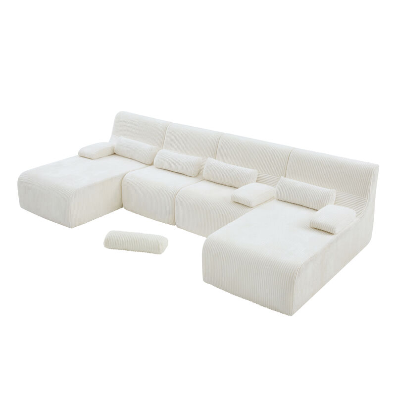 Modular Sofa with Arm Pillows, Vacuum-Compressed Packaging image number 0