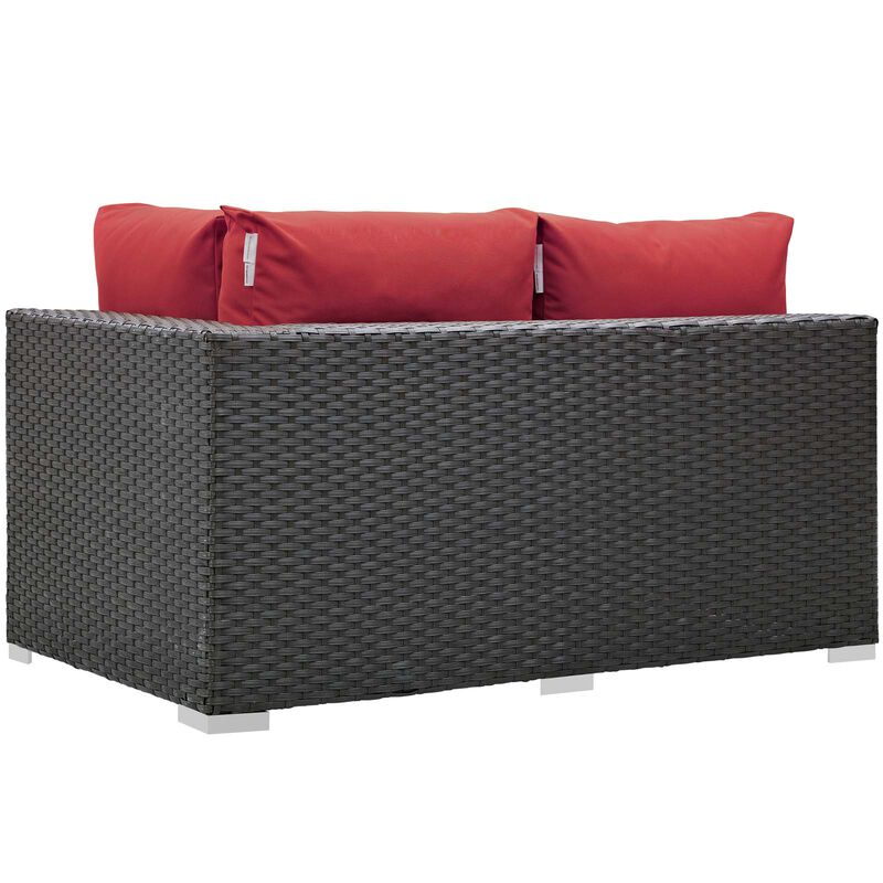 Modway - Sojourn Outdoor Patio Sunbrella® Right Arm Loveseat Canvas Red