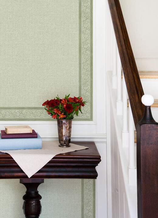 Carved Floral Green Trim Wall Border (Set of 2)