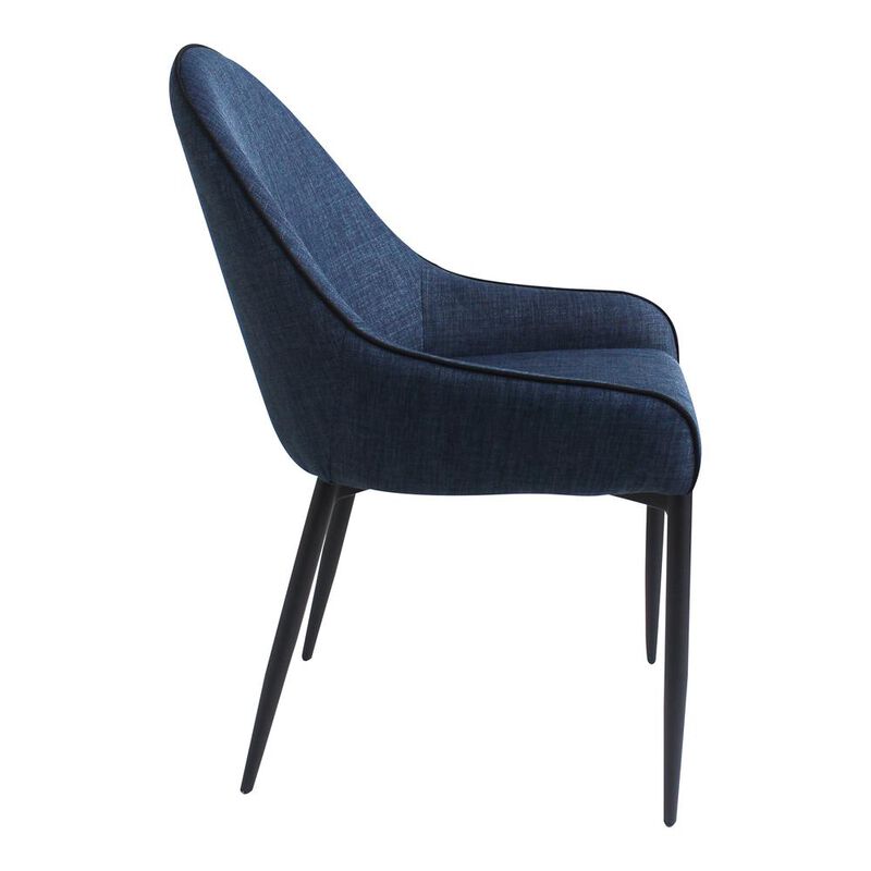 Moe's Home Collection Lapis Dining Chair Dark Blue-Set Of Two