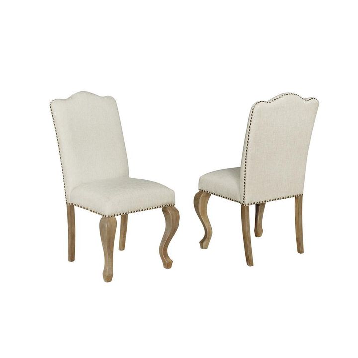 Best Quality Furniture Side Chairs, Set Of 2 In Beige Linen