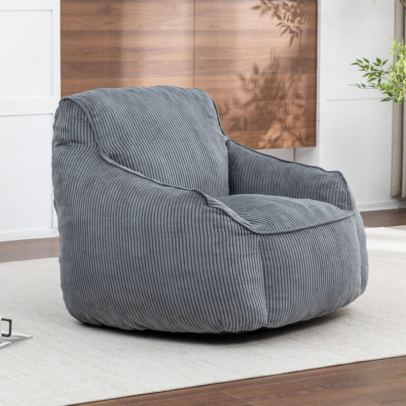 GOODSILO Ergonomic Corduroy Bean Bag Sofa Chair with Armrests for Comfortable Lounging and Relaxation in Any Living Space image number 5