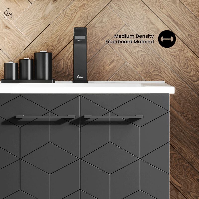 Annecy 24" Freestanding Bathroom Vanity in Phantom Black with Sink Top image number 3