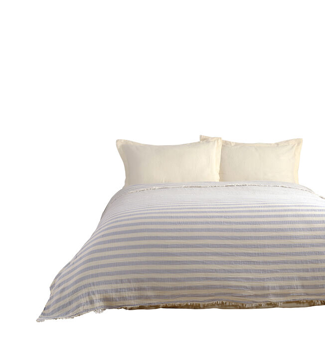 Textile Muslin Striped Cotton Full Coverlet