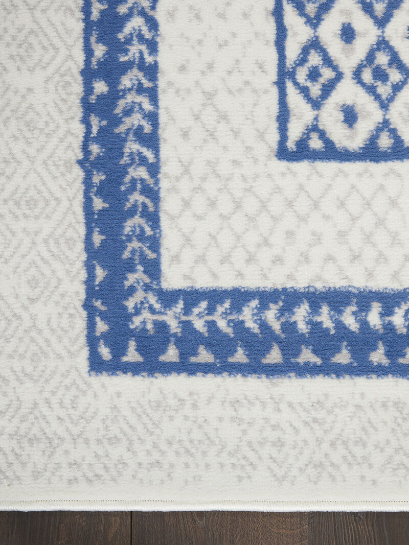 Whimsicle WHS13 Ivory/Blue 8' x Round Rug image number 2