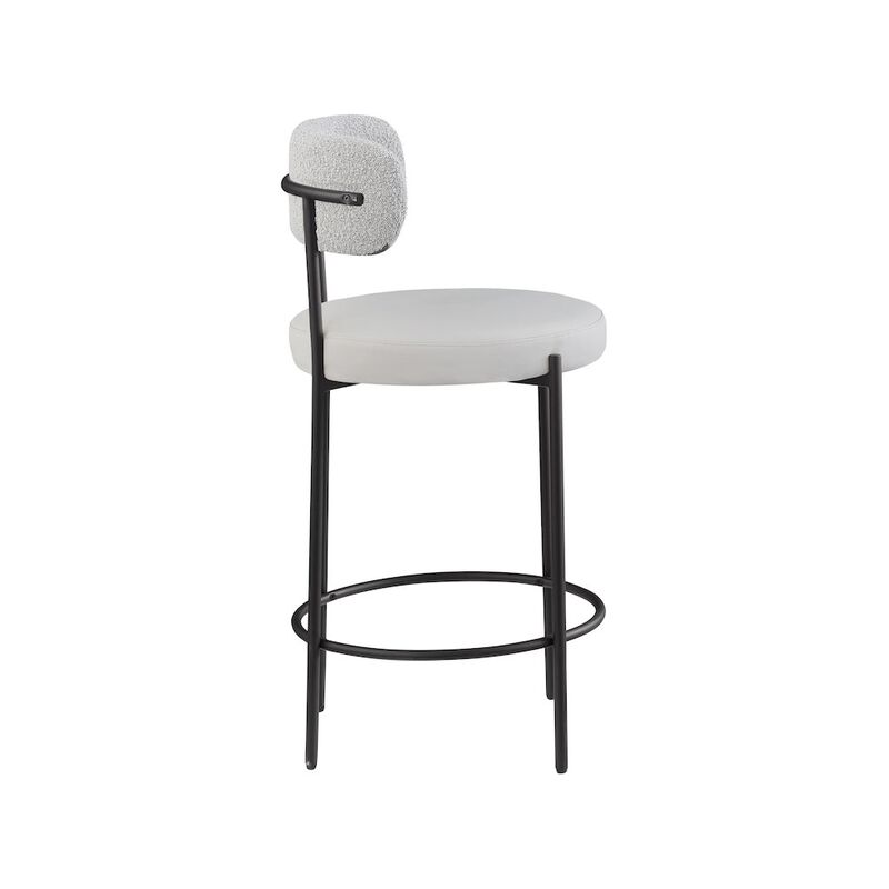 Meridian Furniture Beacon Vegan Leather Seat Stool, Set of 2