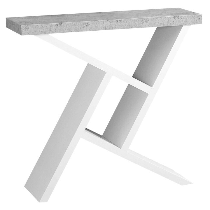 Monarch Specialties I 2405 Accent Table, Console, Entryway, Narrow, Sofa, Living Room, Bedroom, Laminate, Grey, White, Contemporary, Modern