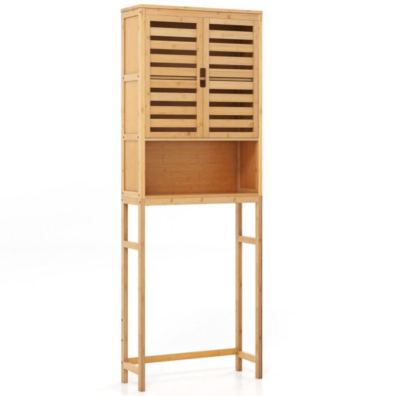 Hivvago Bamboo Over The Toilet Storage Cabinet Bathroom with Adjustable Shelf