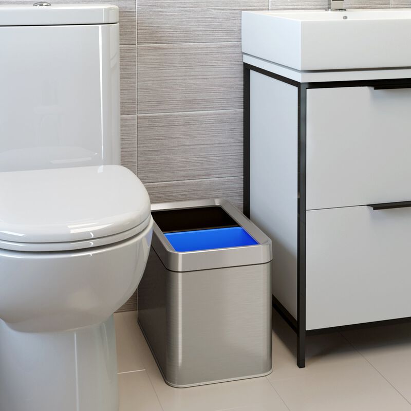 iTouchless 5.3 Gallon / 20 Liter Dual Compartment Open Top Trash Can & Recycle Bin