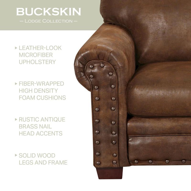 American Furniture Classics Buckskin Armchairs with Matching Ottoman