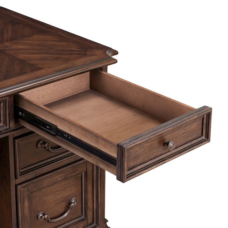 Liberty Furniture Credenza & Hutch Desk Set with LED Touch Light Locking File Drawers image number 7
