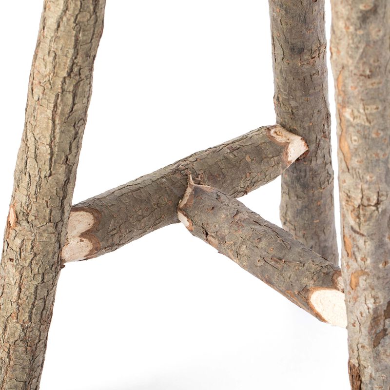 Decorative Antique Log Cabin Natural Wooden Accent Stool Side Table