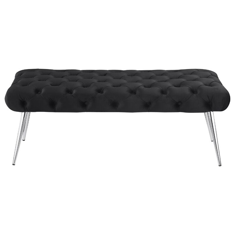 Lila Bench, Foam Seat, Button Tufted, Chrome Legs image number 0