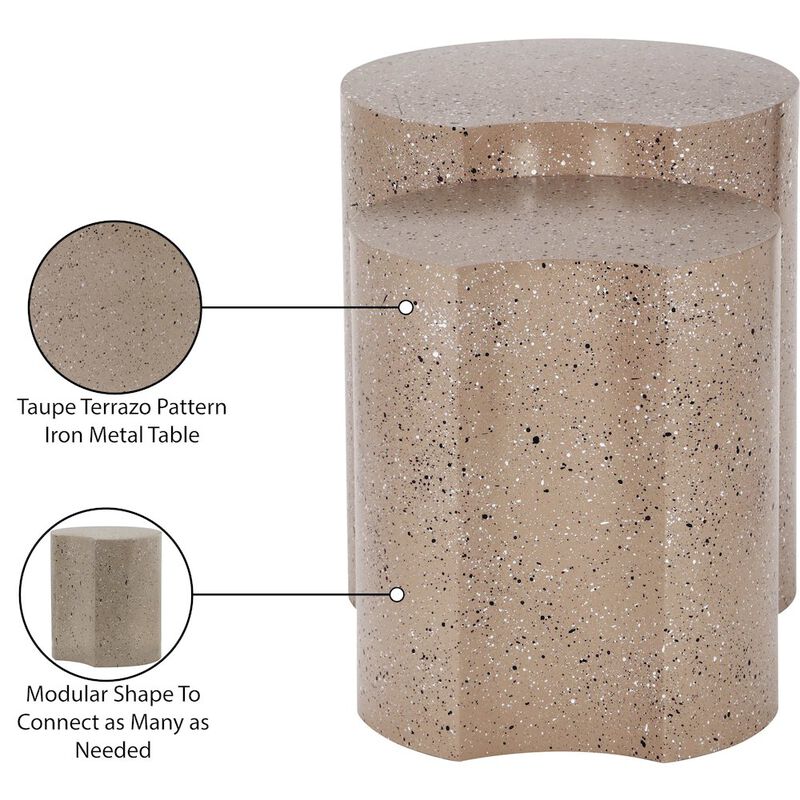 Meridian Furniture Dimple Taupe End Table