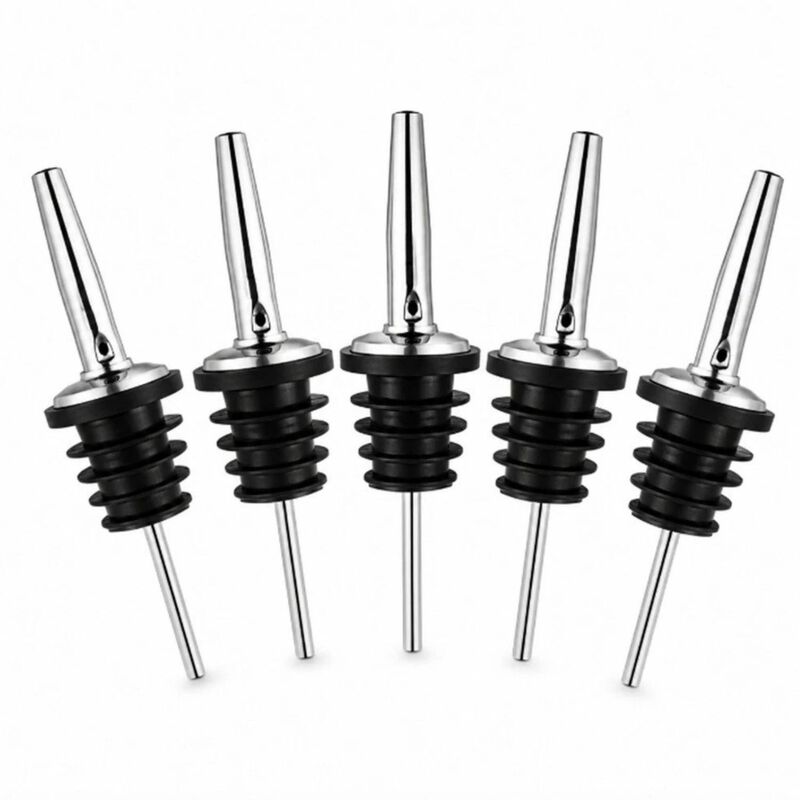 Pack of 5 Stainless Steel Speed Pourer Spouts Set image number 0