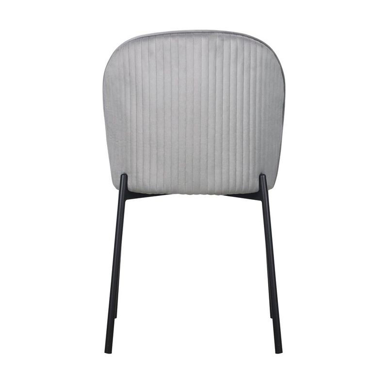 Dining Chair with Fabric Seat and Black Metal legs, Set of 2