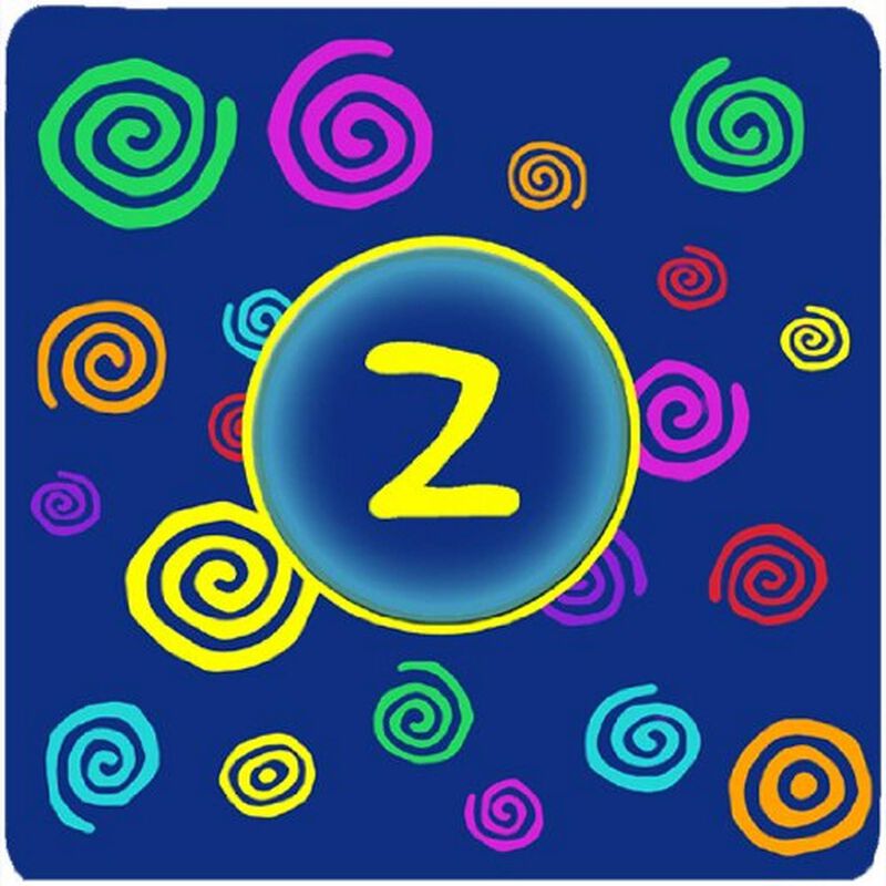 Caroline's Treasures CJ1011-ZFC Monogram-Blue Swirls Foam Coasters (Set of 4), Initial Letter Z, 3.5 H x 3.5 W, Multicolor