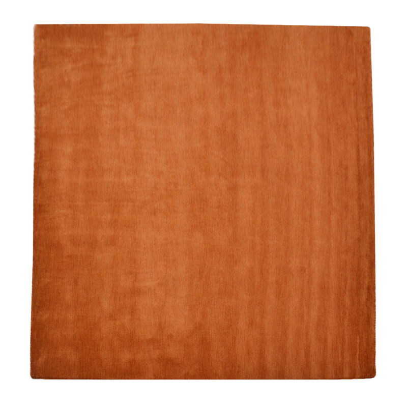 Rugsotic Carpets Hand Knotted Loom Wool 6'x6' Square Area Rug Solid Orange L00111