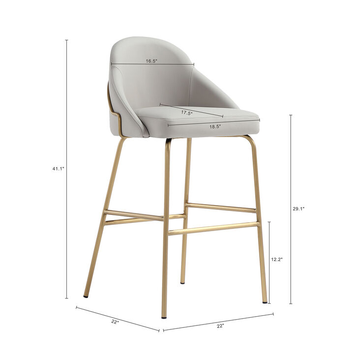 Gracie Barstool in Gray and Gold