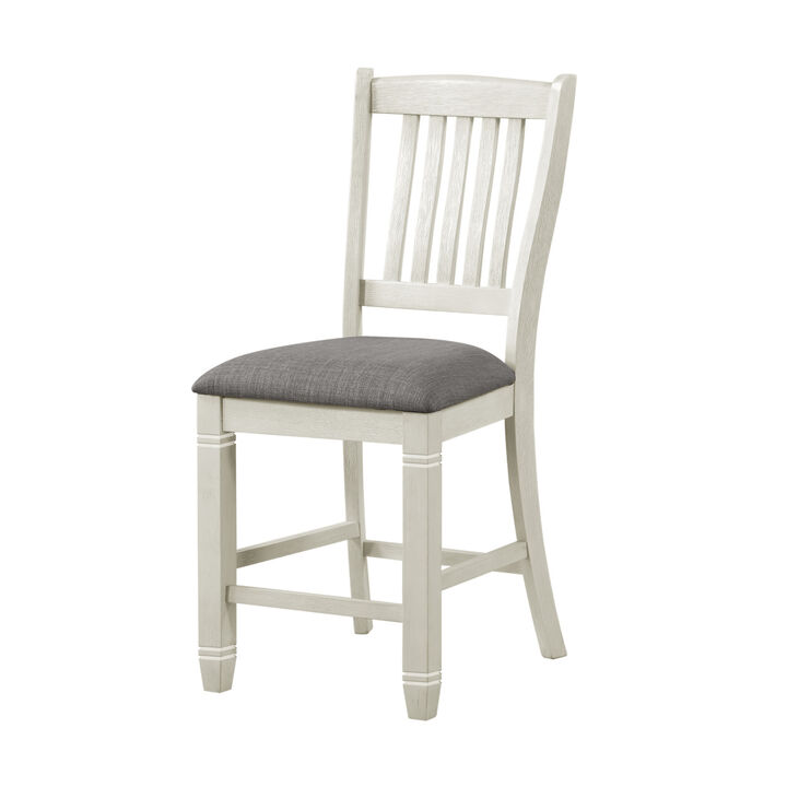 Streamdale 2 Antique White Finish Wood Counter Height Chairs
