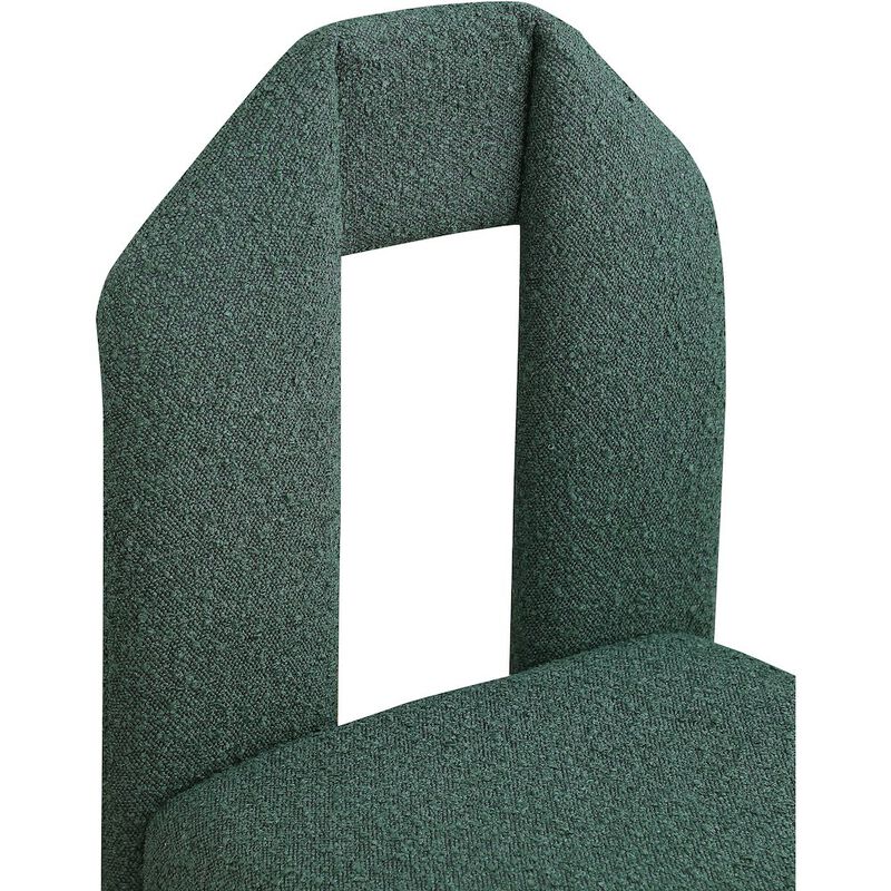 Meridian Furniture Bennett Green Boucle Fabric Dining Chair, Set of 2