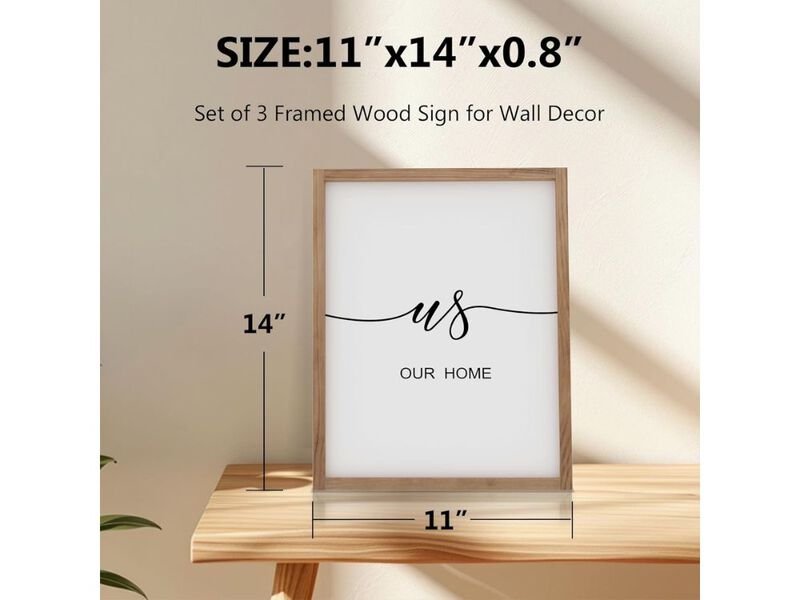 "This is Us" Framed Wooden Wall Sign 11"x14" Rustic Farmhouse Living Room Decor image number 2