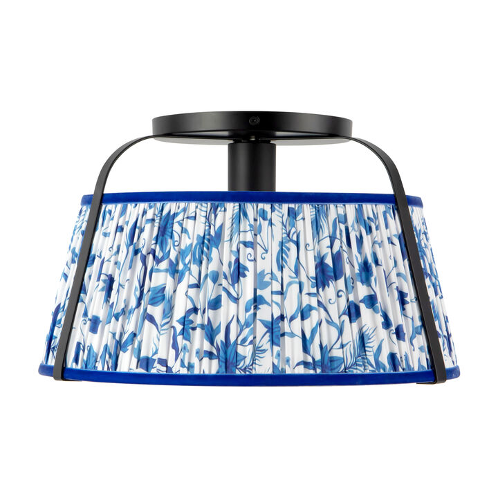 Scout 13 in Semi Flush Mount with Patterned Pleated Shade
