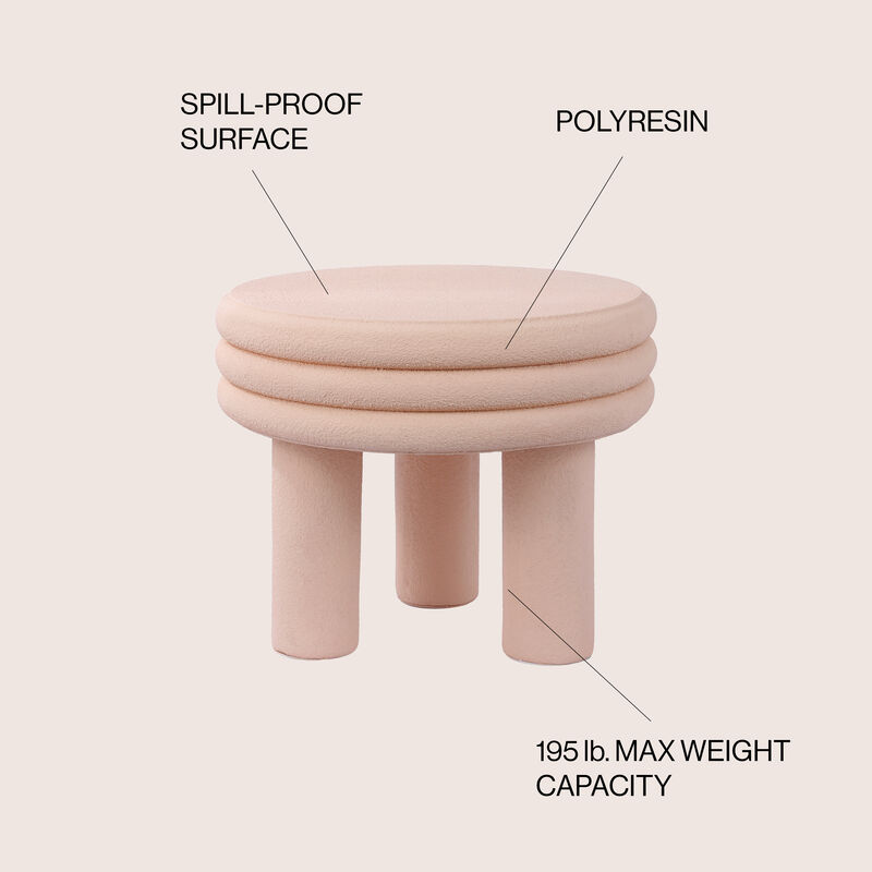 Rashida Contemporary Minimalist Curvy High Indoor/Outdoor Accent Table