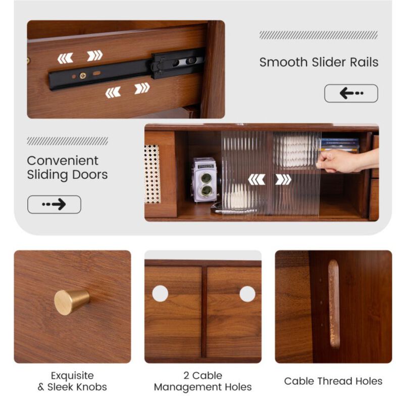 Hivvago Bamboo TV Stand for TV