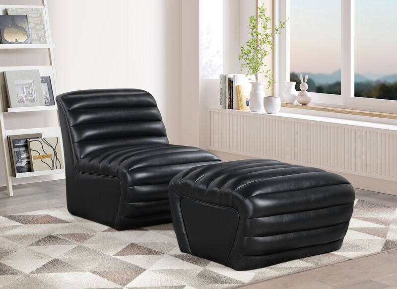 Meridian Furniture Vega Black Vegan Leather Accent Chair