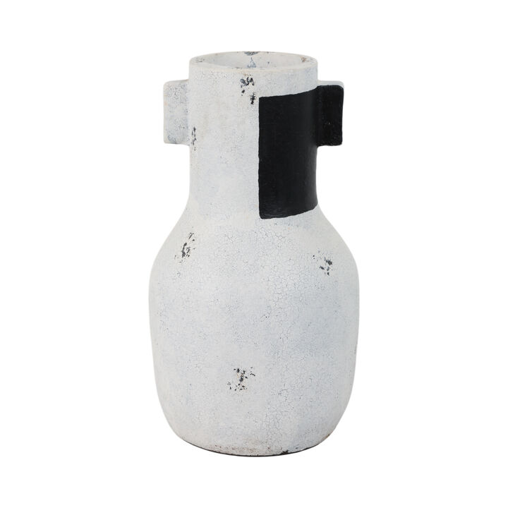 14" Black Patch Modern Vase