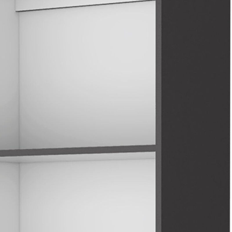 HomeRoots 71" Gray And White Wood Four Tier Bookcase image number 3