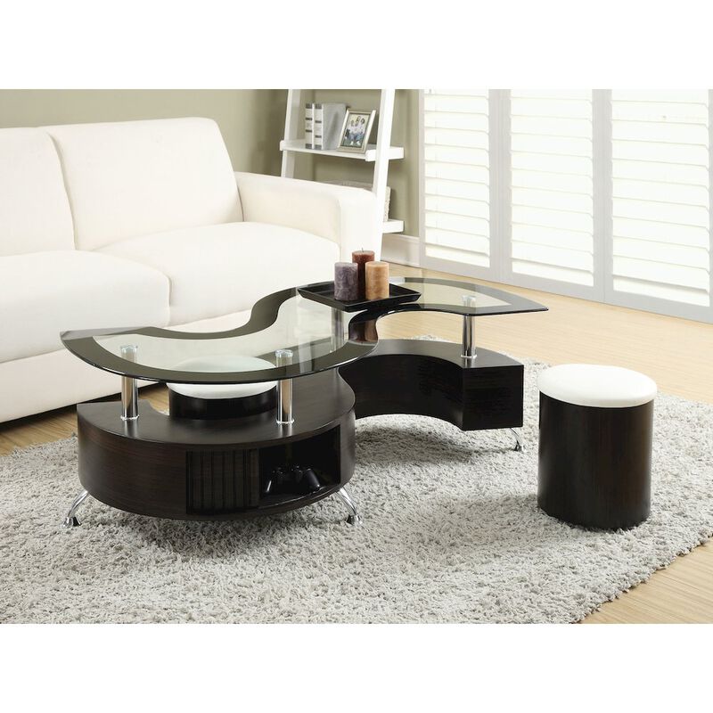 Coaster Co. of America Buckley 3-piece Coffee Table and Stools Set Cappuccino