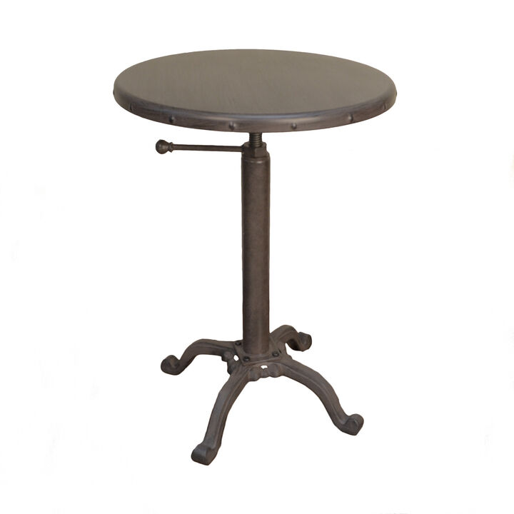 Industrial Iron Round End Table, Sturdy Accent Table for Living Room or Bedroom