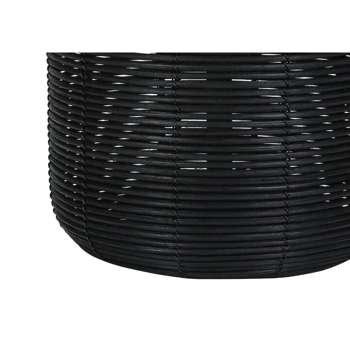 Lighting, 23"H, Table Lamp, Black Rattan, Ivory / Cream Shade, Modern