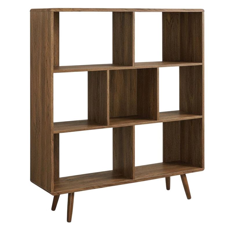 Wood Grain Bookcase with 7 Shelves for Living Room Storage image number 0