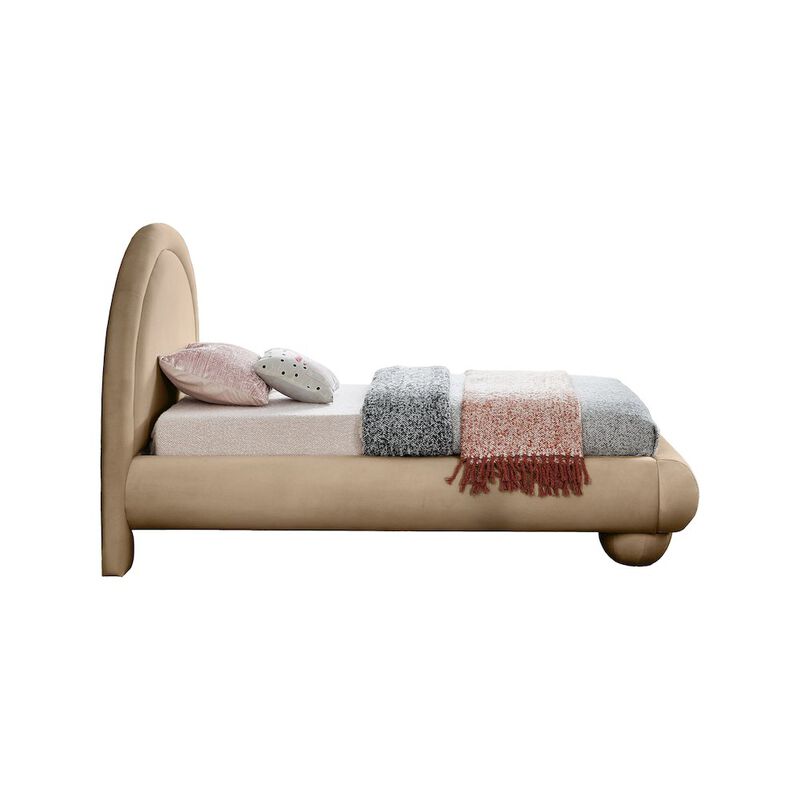 Meridian Furniture Madrid Beige Velvet Twin Bed