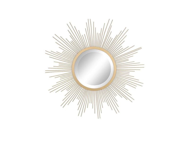 23" Gold Starburst Mirror &ndash; Antique Metal Wall Accent Decor