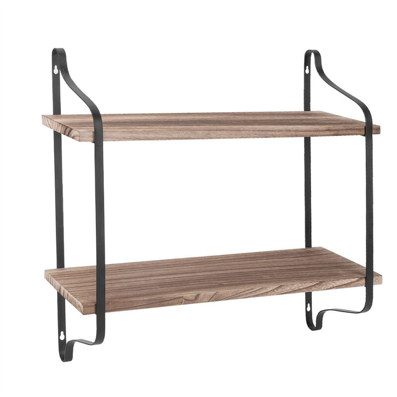 Large Rustic Industrial Pipe Wall Floating Shelf Wooden Storage Shelving Unit US image number 0