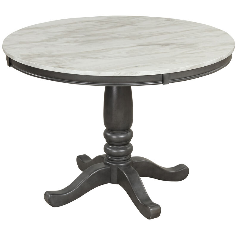 Merax Round Faux Marble Top Dining Table image number 0