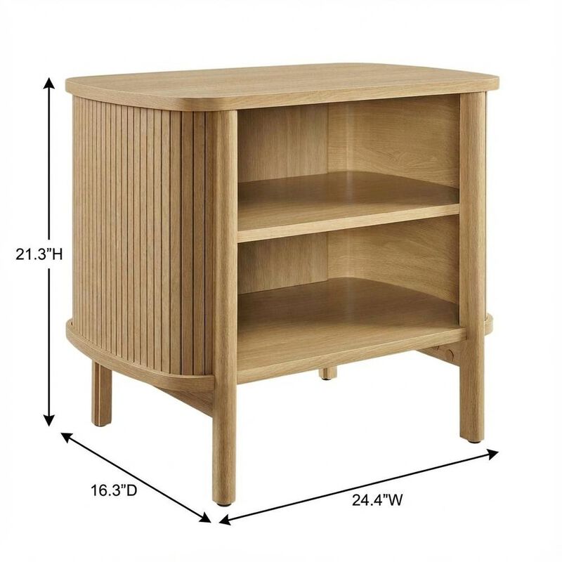 Nightstand with Open Storage in Black, for Bedroom Living Space image number 1