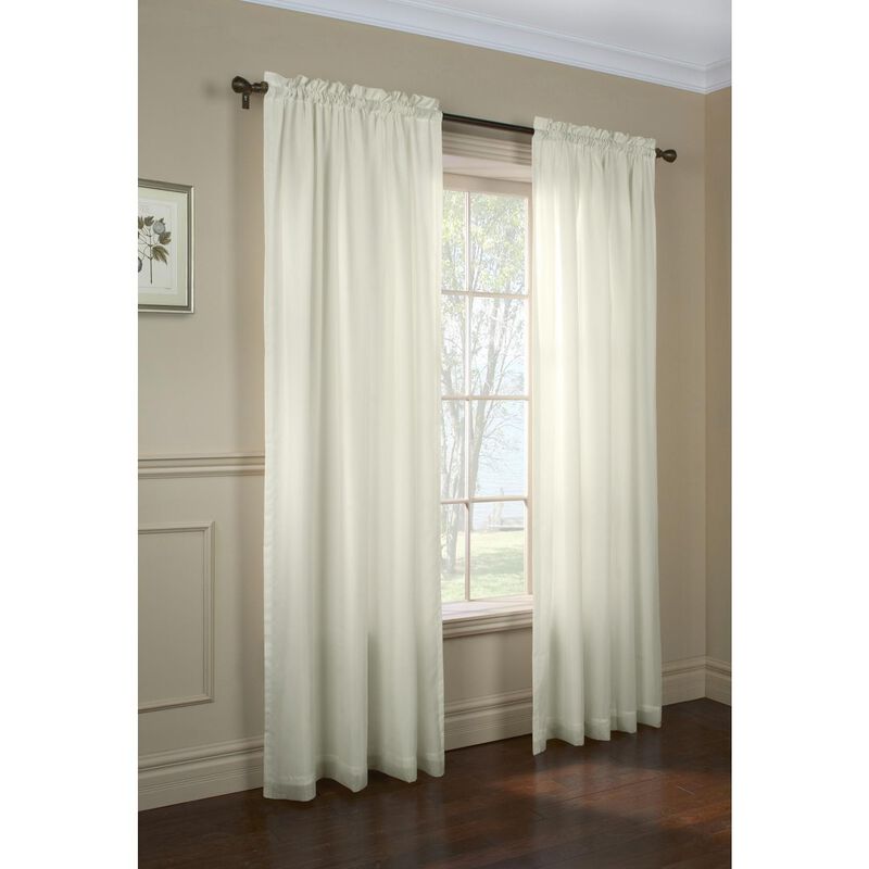 Commonwealth Thermavoile Rhapsody Lined Tailored Pole Top Curtain Panel - 54x63" - Ivory