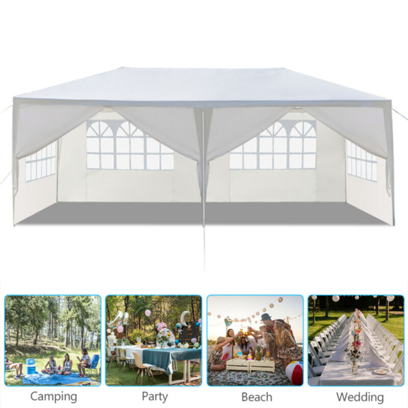 Outdoor Party Tent with 6 Removable Sidewalls, Waterproof Canopy Patio Wedding Gazebo