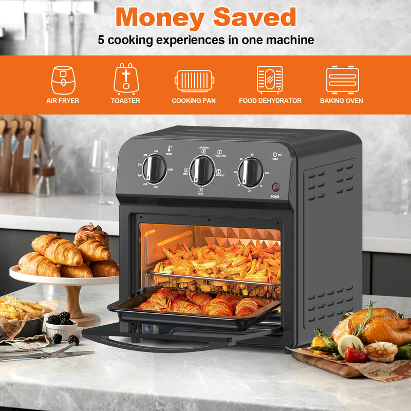 13 QT Family Size Air Fryer Toaster Oven Combo, 360&deg; Hot Air Circulation, Multifunctional Convection Countertop Oven image number 4