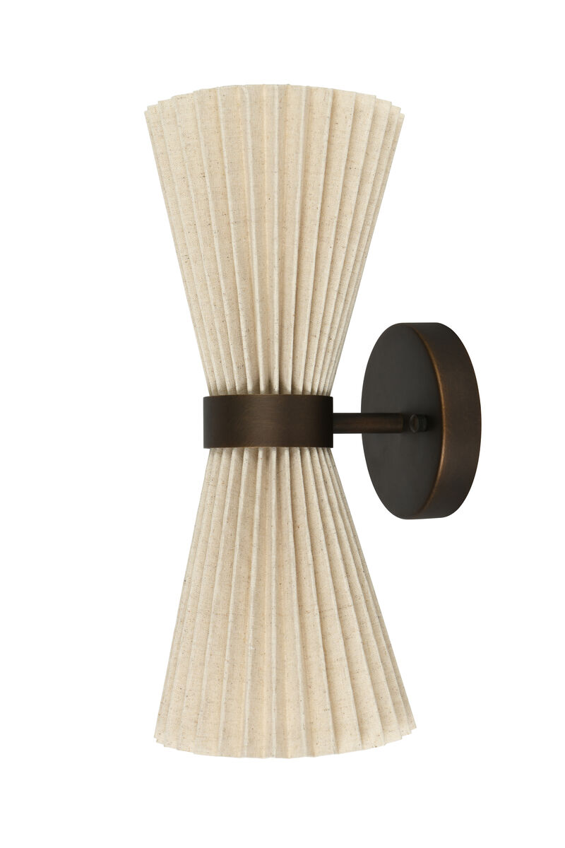 Beacon Lighting Amore 2-Light Wall Sconce with Linen Shades Modern Wall Lighting Fixture image number 0