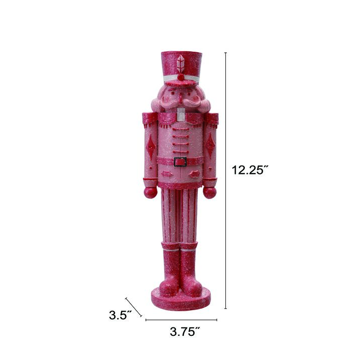 Resin Nutcracker, Pink and Red